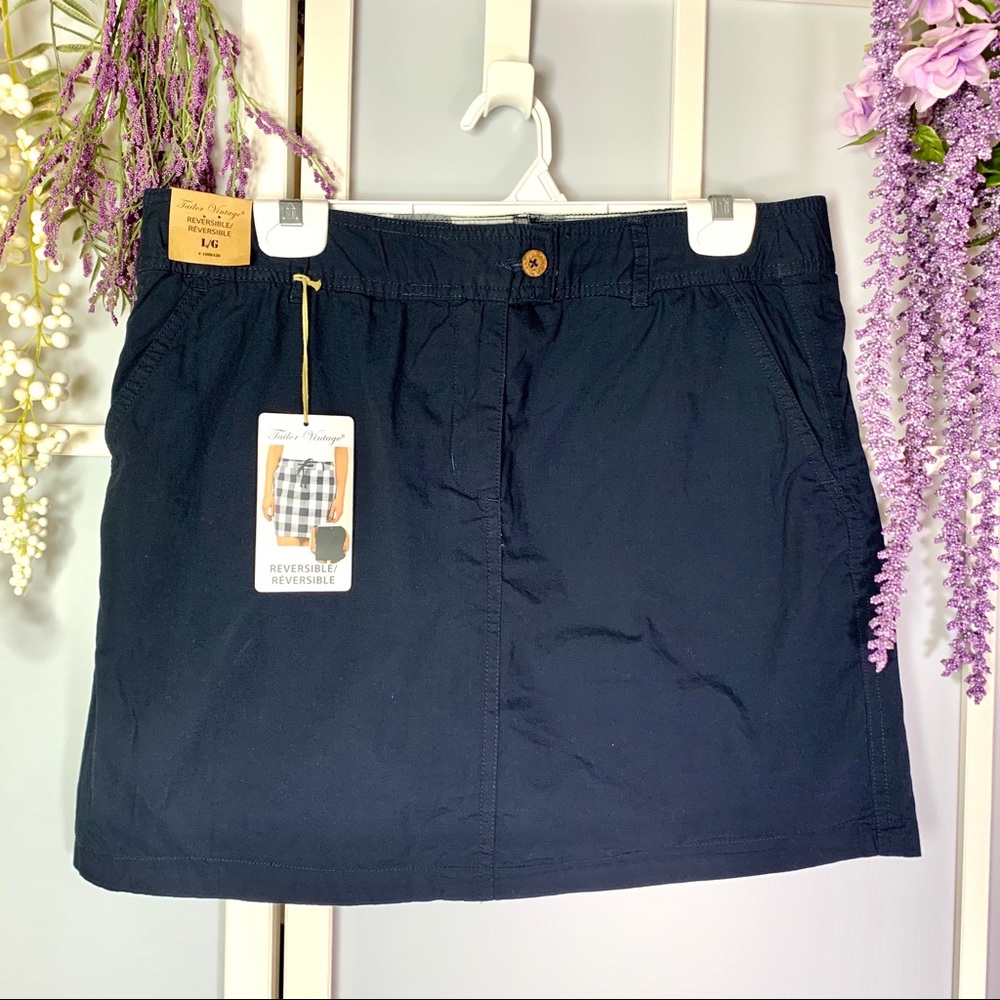 Taylor Vintage NWT Mini Skirt Navy Reversible golf
